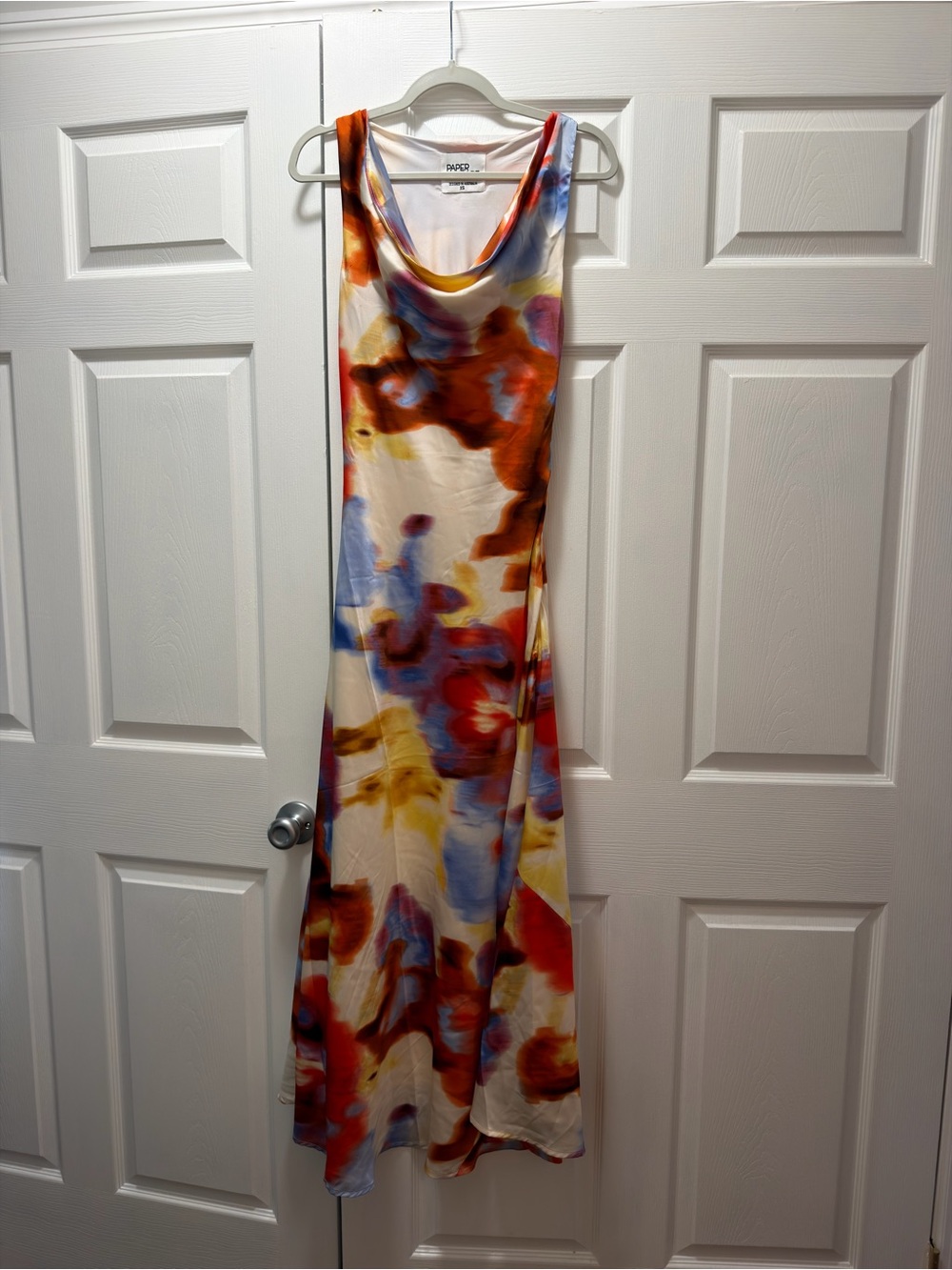 Multicolor Abstract Print Sleeveless Maxi Dress